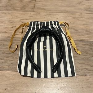 Lele Sadoughi Kids Faux Leather Knotted headband 
Black NWOT